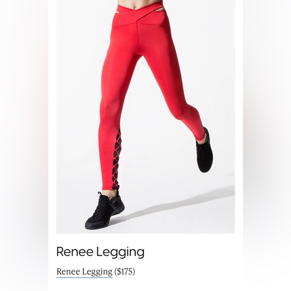 Jonathan Simkhai Cross over sexy red Renee leggings - Picture 4 of 4